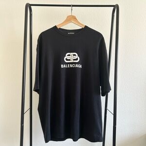 Balenciaga BB Logo Black T Shirt XXL Made In Portugal Designer Tee
